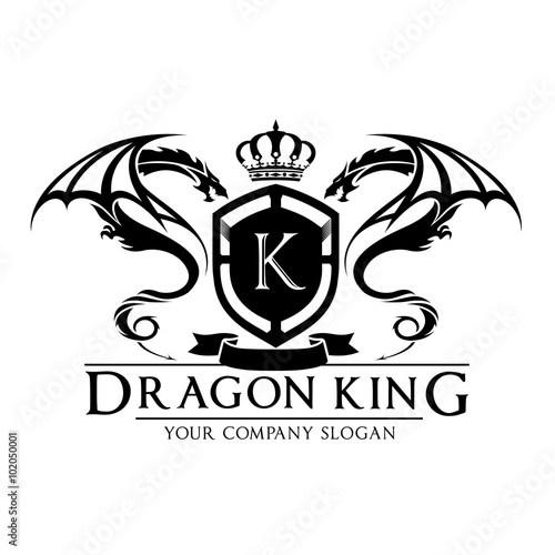 Dragon King Logo Dragon Logo Crest Logo Vector Logo Template Stock Vector Adobe Stock