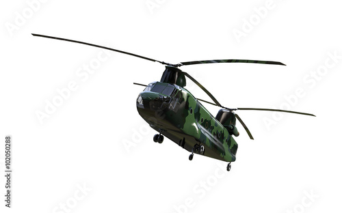 Fototapeta Naklejka Na Ścianę i Meble -  Chinook helicopter isolated background and Concept