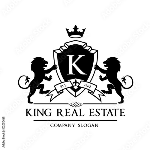 King royal,crest logo,lion logo,king logo,crown logo,vector logo template