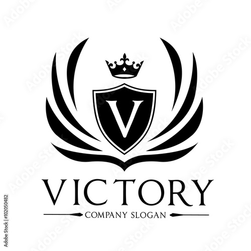 Victory logo,crest logo,hotel logo,king logo,crown logo,vector logo template