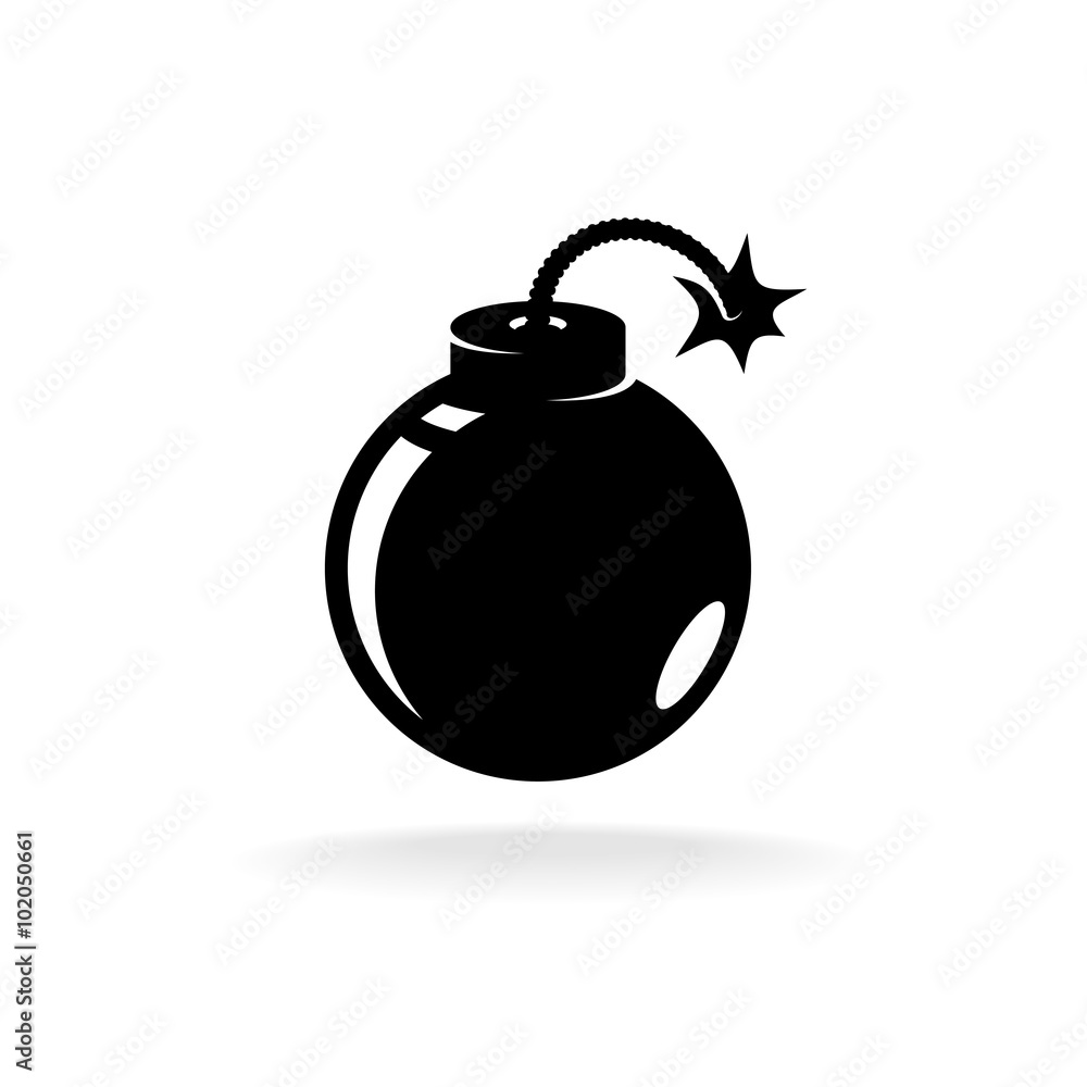 Round ball bomb one black color simple icon Round ball bomb one black color simple icon
