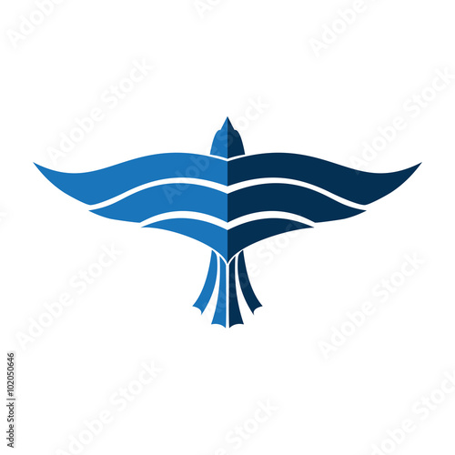 Abstract Blue Plane Bird