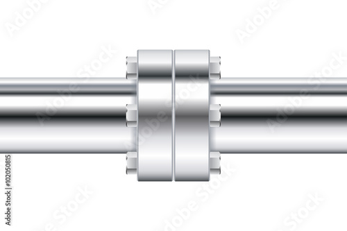 Chrome pipe with flange.