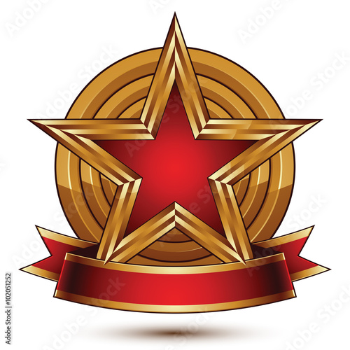 Golden vector round symbol ...
