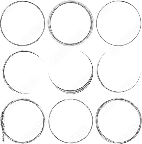 Набор круглых элементов для дизайна. Рамка, окантовка. photo
