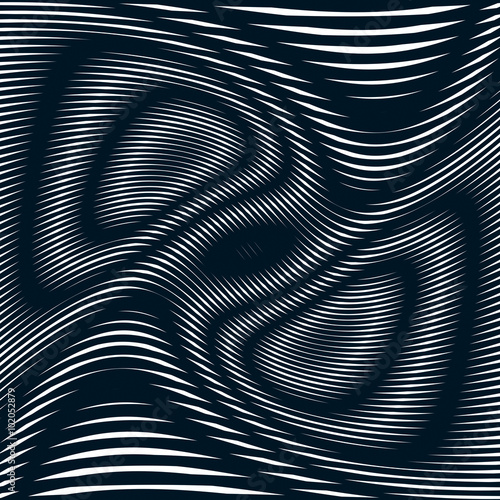 Op art  moire pattern. Relaxing hypnotic background geometric