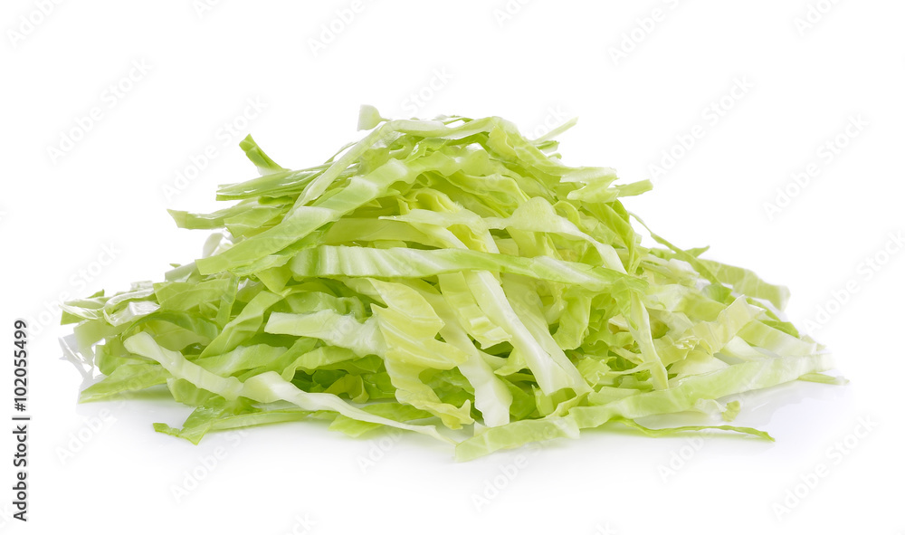 slice cabbage on white background slice cabbage on white background