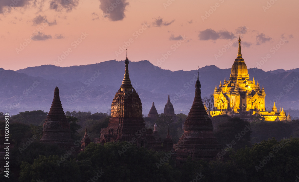World heritage 4,000 pagoda landscape of Bagan, Myanmar.