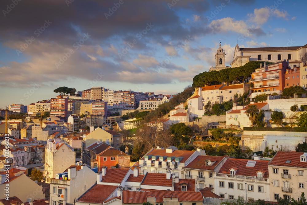Lisbon. Image of Lisbon, Portugal during golden hour.