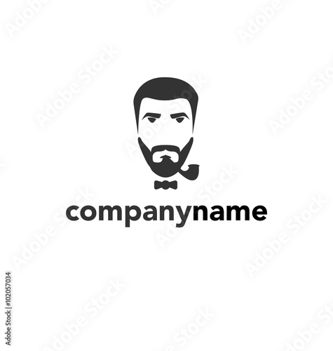 Free Download man with a beard and mustache logo template - GFXLoad
