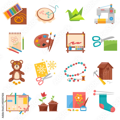 Hobbies icons set