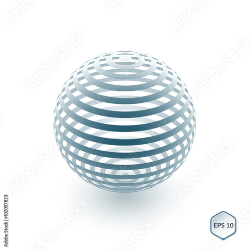 Brochure, flyer with 3D sphere of geometric shapes. Vector illus