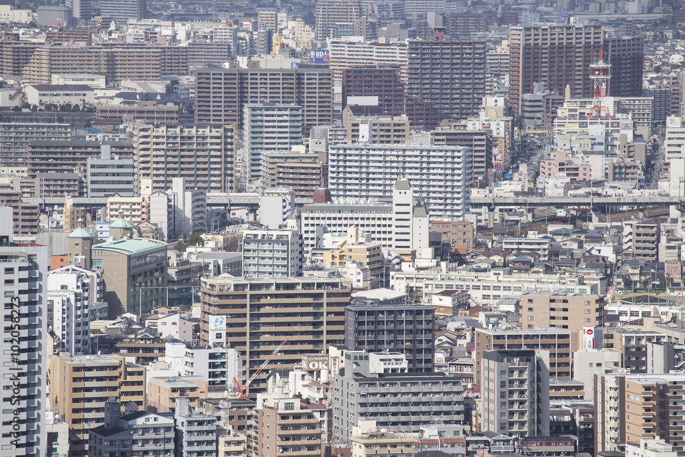 OSAKA, JAPAN - 09 FEBRUARY 2015 - The city of Osaka, in the Kans