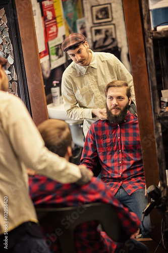 Stylish man in a barber shop.