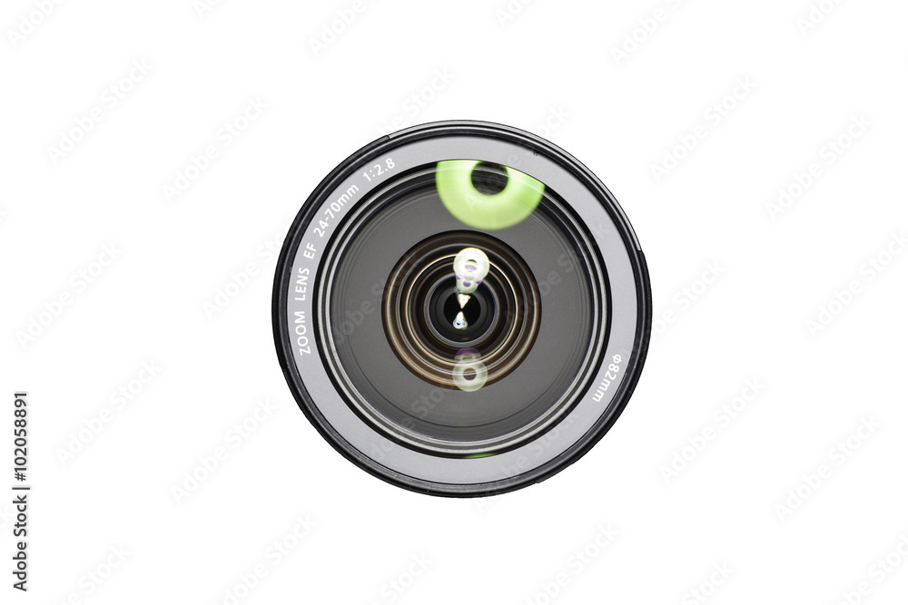 Wide angle lens isolated on white background top view Wide angle lens isolated on white background top view