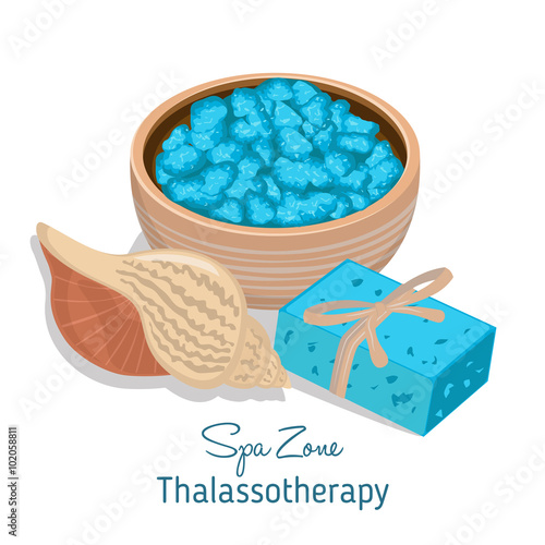 Spa theme object on white background.