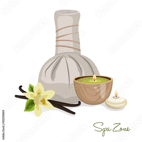 Spa theme object on white background.