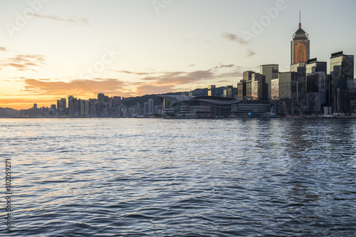 Beautiful HongKong cityscape at sunrise (Hong Kong) © 2nix