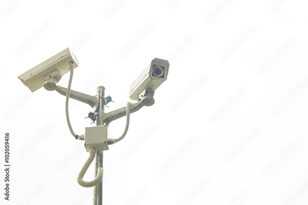 CCTV Camera isolated on white background.