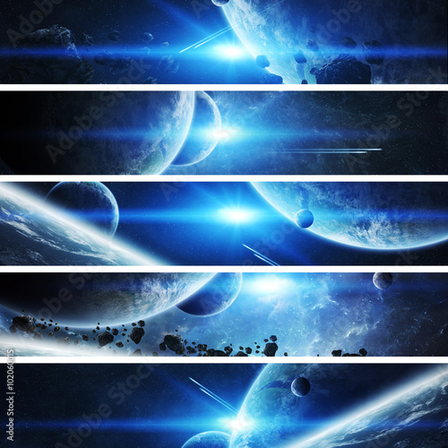 Fototapeta Naklejka Na Ścianę i Meble -  Sunrise over planet Earth in space