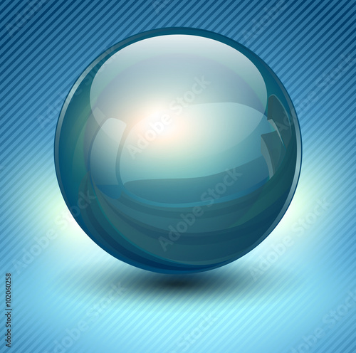 Background with blue glass ball