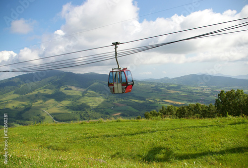 Rope road in Park  Rusutsu. Japan,Hokkaido
