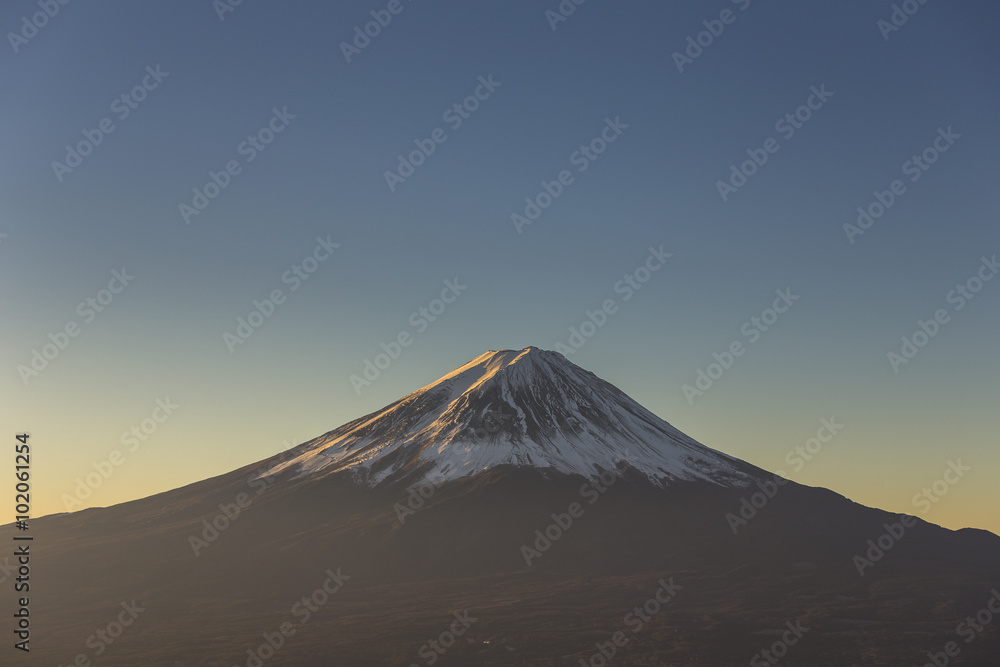 Mount Fuji with snow cap. Japan