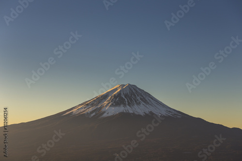 Mount Fuji with snow cap. Japan
