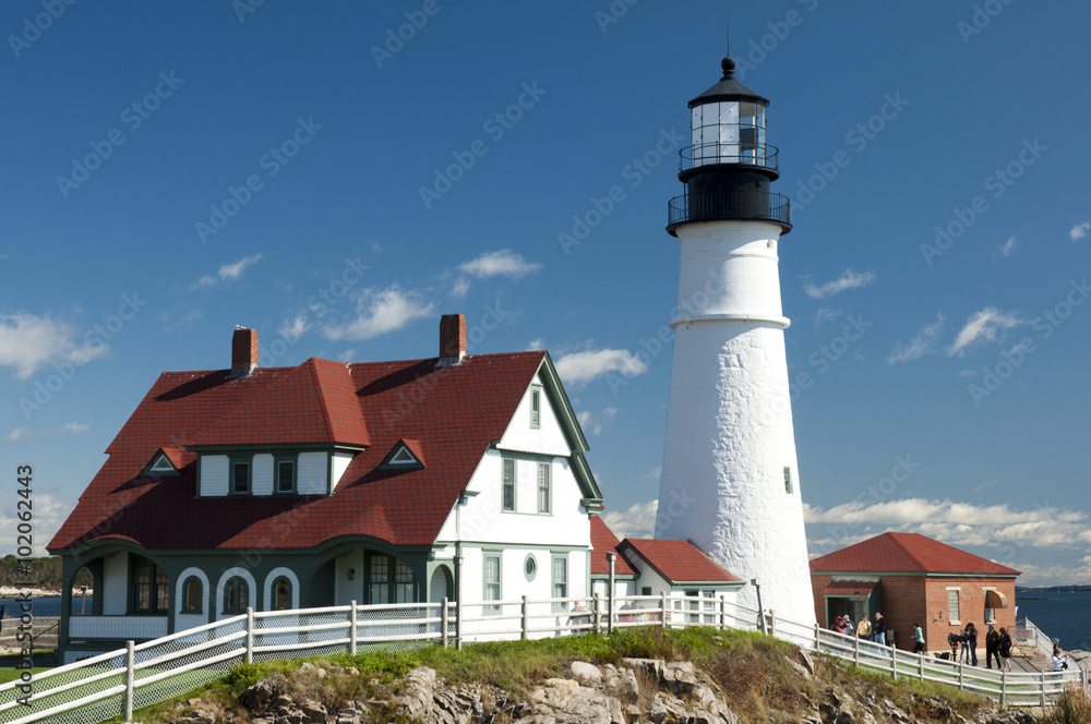 Portland Head Light Lighthouse in Maine, New England, USA Portland Head Light Lighthouse in Maine, New England, USA