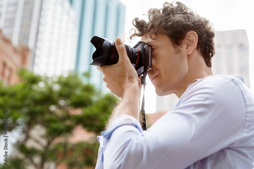 Male photographer taking picture Male photographer taking picture