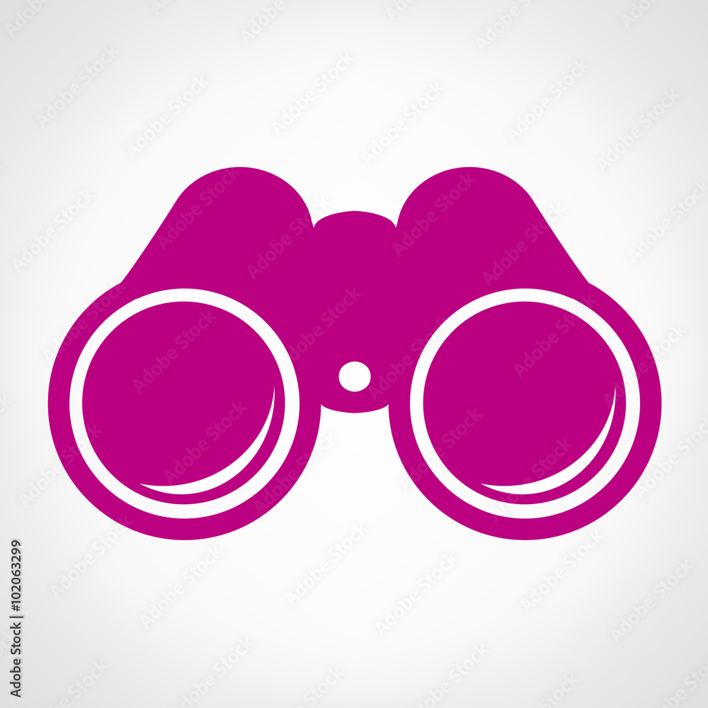 Binoculars. Single shinny binoculars icon illustration. Binoculars. Single shinny binoculars icon illustration.