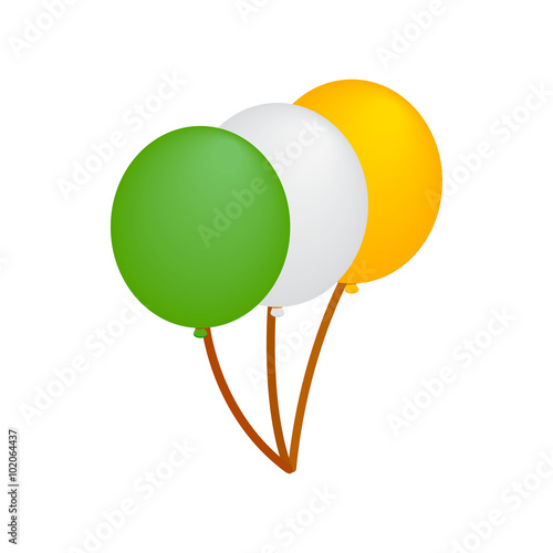 Balloons in irish colors isometric 3d icon