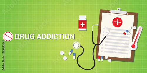 drug addication concept with pills and medicine vector