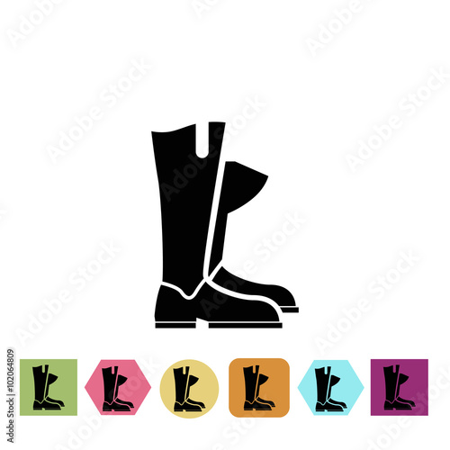 Horse jockey boots icon
