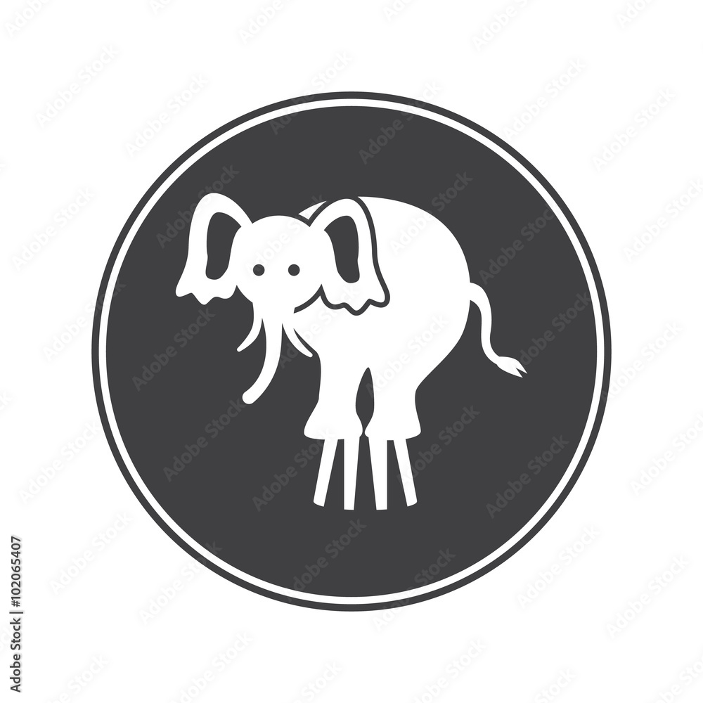 Naklejka premium Circus elephant icon