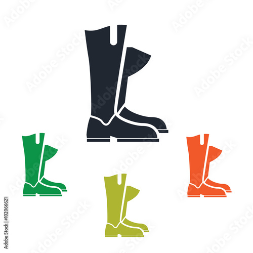 Horse jockey boots icon