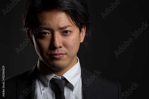 Dark and Smiling Asian Male Portrait
