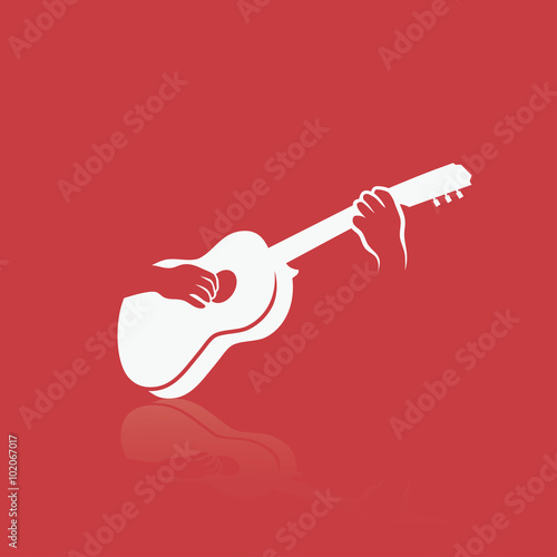 Playing a guitar