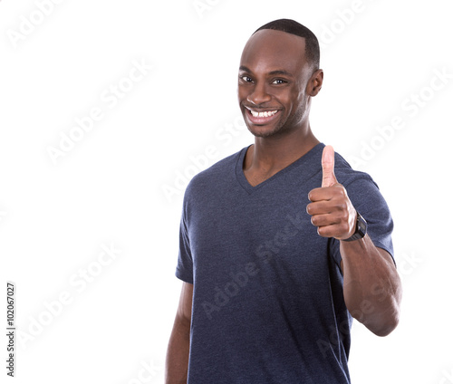 thumbs up from handsome black man