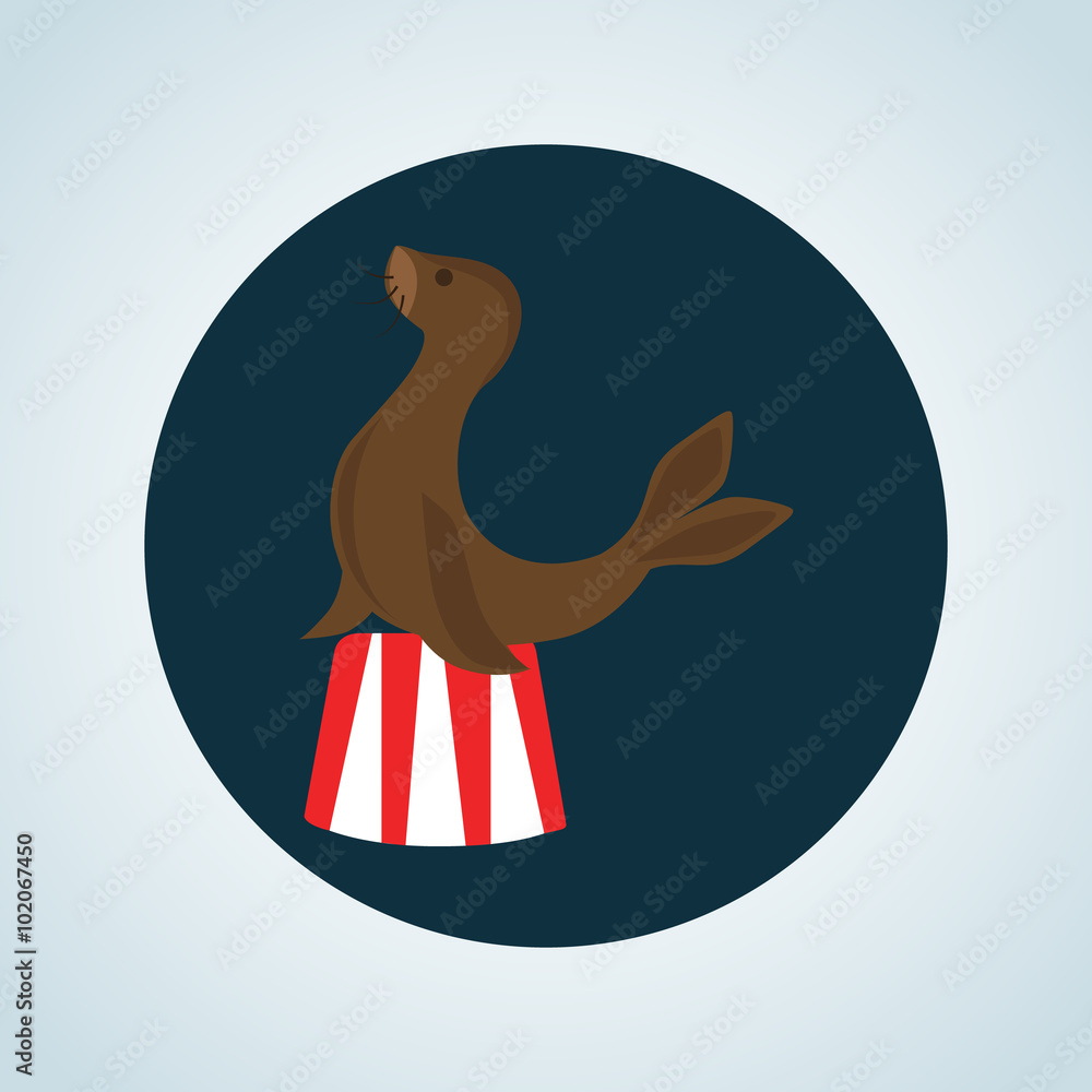 Color circus seal icon Color circus seal icon