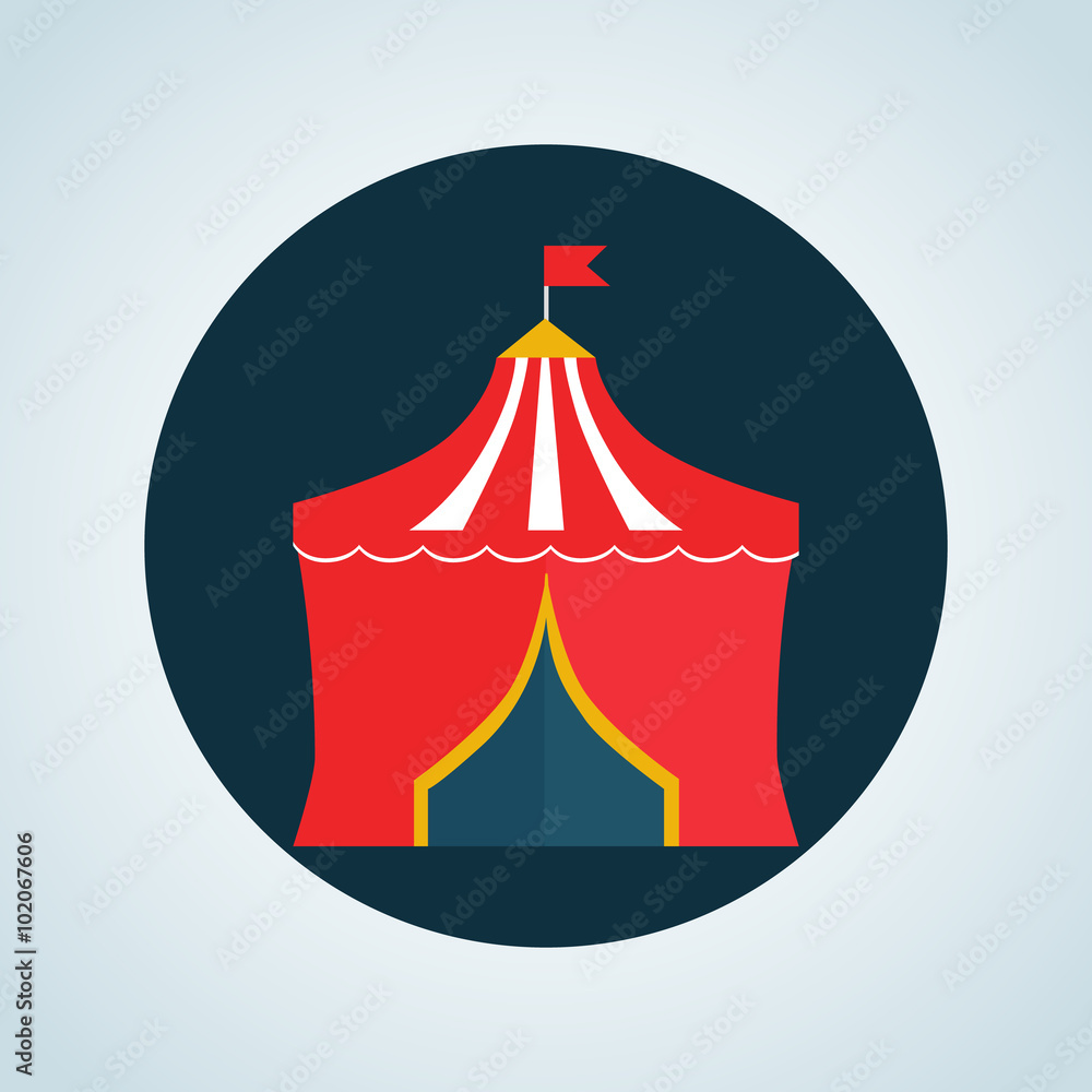 Color circus dome icon