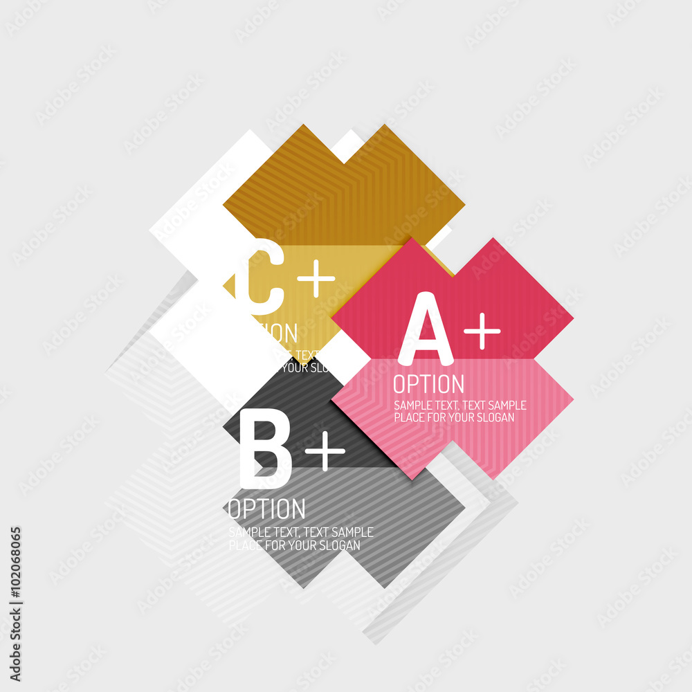Fototapeta premium Paper style abstract geometric shapes with infographic options