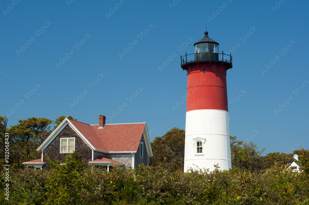 Nauset Light Lighthouse in Eastham, Cape Cod, Maine, New England, USA