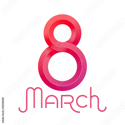 8 March, International Women's Day, Vector Illustration