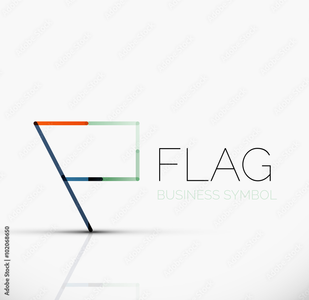 Logo flag, abstract linear geometric business icon Logo flag, abstract linear geometric business icon