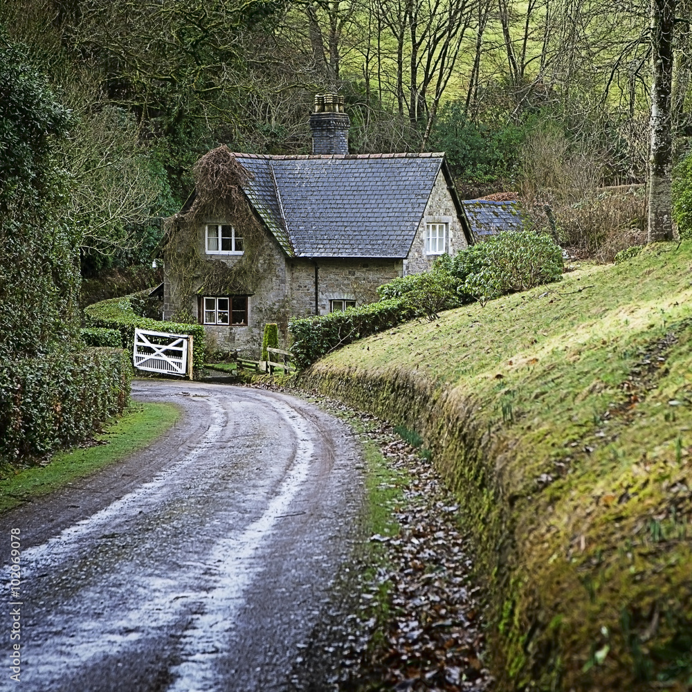 Quaint old stone houses in a village street in the Lake Distric Quaint old stone houses in a village street in the Lake Distric