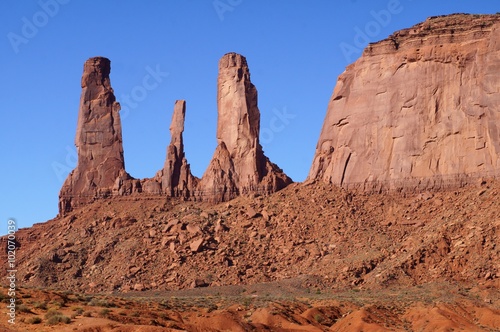 Three Sisters formation, Monument Valley.