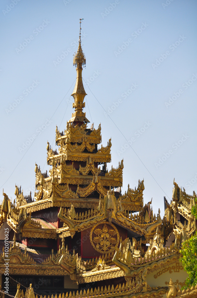 Beautiful detail of Shwe Maw Daw Pagoda,Yangon,Myanmar