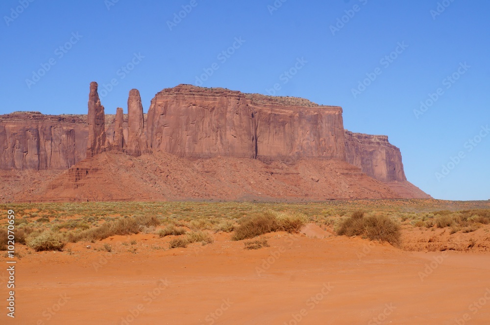 Three Sisters formation, Monument Valley.
