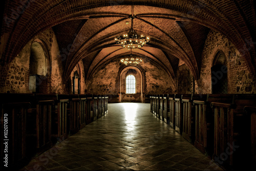 Castle room ,medieval interior, gothic hall